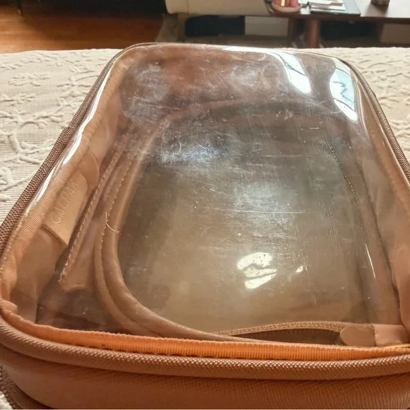 Calpak Small Clear Cosmetics Case in Caramel - Picture 4 of 16
